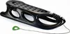 A black plastic sled with a green pull handle and rope, shown on a white background. Anteprima dell’immagine prodotto