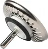 A close-up, angled view of a sink strainer basket with a rubber seal and a metal stem. Produktbild-Vorschau