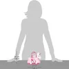 A silhouette of a person is shown behind a small pink unicorn handbag. Dimensions are indicated with measurement lines. Náhľad obrázku produktu