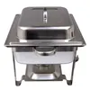A stainless steel chafing dish is shown against a white background. Produktbild-Vorschau