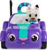 A toy cat character in a purple toy car. Anteprima dell’immagine prodotto