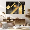 Bild auf Leinwand - Leinwandbild - 3 Teile - Golden Schwarz Produktbild-Vorschau 7