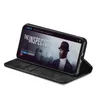 A black flip case for a smartphone, shown open with the phone displaying a movie poster. Produktbild-Vorschau