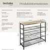 tectake® Schuhregal Sheffield 100 x 30,5 x 93 cm Produktbild-Vorschau 5