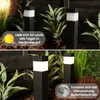 Two split images showing solar garden lights in different lighting conditions. Náhled obrázku produktu