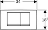 A technical drawing of a flush plate with dimensions. Produktbild-Vorschau