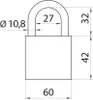 ABUS 838/60 Stahl-Vorhängeschloss, 4 schlüssel Produktbild-Vorschau 1