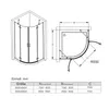 MIQU Duschkabine Viertelkreis 90 x 90 x 195 cm Runddusche Produktbild-Vorschau 5