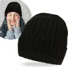 Schwarze Wintermütze aus Rippenstrick für Damen Produktbild-Vorschau 1