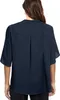 ASKSA Damen Bluse Chiffon Elegant Knöpfen V-Ausschnitt Produktbild-Vorschau 2