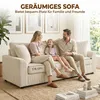 HOMCOM 3-Sitzer-Sofa, Couch mit Armlehnen, Zierkissen, Produktbild-Vorschau 4