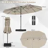 Diagrams and measurements of a large outdoor umbrella. Náhled obrázku produktu