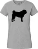 Huuraa Damen T-Shirt Mops Silhouette XXL Sport Grey Bio Produktbild-Vorschau 2