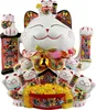 Glückskatze Maneki-Neko Familie Porzellan 30cm weiß Produktbild-Vorschau 11