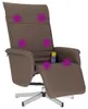 vidaXL Massagesessel mit Fußteil Braun Kunstleder Produktbild-Vorschau 1