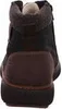 The back view of a brown and black boot. Voir les images du produit