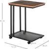 HOMCOM Beistelltisch rollbar Couchtisch Nebentisch Produktbild-Vorschau 3