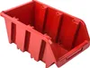 A red plastic storage bin is shown from a slightly elevated side angle against a white background. Náhled obrázku produktu
