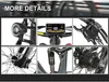 A collage of close-up images showcasing different components of an electric bicycle. Produktbild-Vorschau