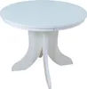 A white round dining table with a pedestal base, shown against a white background. Produktbild-Vorschau