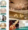 A collage of different lighting fixtures, including table lamps, ceiling lamps, floor lamps, wall lamps, and chandeliers, with German text labels. Produktbild-Vorschau