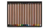A set of colored pencils laid out in a black case. Produktbild-Vorschau