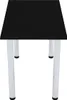 A black table with chrome legs on a white background. Voir les images du produit