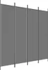 vidaXL Paravento a 4 ante, antracite, 200x200 cm, tessuto Anteprima dell’immagine prodotto 10