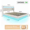 Cama boxspring INONEFT de 140x200 cm con LED y USB, Vista previa de la imagen del producto 16