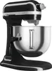 A black KitchenAid Artisan stand mixer with a silver bowl is shown against a white background. Produktbild-Vorschau
