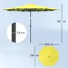 Ombrellone Outsunny Ø 300 cm, ombrellone con manovella, Anteprima dell’immagine prodotto 3