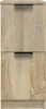 A close-up, front-facing view of a light brown wooden filing cabinet with two drawers and black handles. Náhľad obrázku produktu