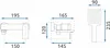Technical drawing with dimensions of a shower faucet and shower head. Produktbild-Vorschau