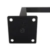 A close-up of a black metal bracket with a logo and screw. Produktbild-Vorschau