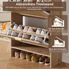 Skriňa na topánky Merax s ratanovými dvierkami, úložný box Náhľad obrázku produktu 5