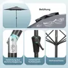 A collage of images showing different features of a patio umbrella. Produktbild-Vorschau