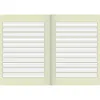 An open notebook with lined pages on both sides. Produktbild-Vorschau