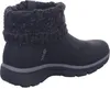 Side view of a black Skechers boot with a knitted gray and white cuff. Voir les images du produit