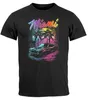 Herren T-Shirt Miami Beach USA Oldtimer Car Palmen Print Produktbild-Vorschau 2