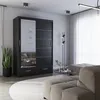 Schwebetürenschrank Kleiderschrank 150 cm Schwarz/Schwarz Produktbild-Vorschau 1