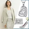 Morella® Damesketting, hartvormig met de letter A, zilver Productafbeelding-voorbeeld 5