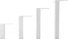 Four white furniture legs of varying heights are displayed against a white background. Produktbild-Vorschau