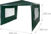 Relaxdays Pavillon 3x3 m, 2 Seitenteile, Metall Gestell, PE Produktbild-Vorschau 3