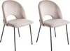 Two taupe velvet dining chairs with black metal legs are shown against a white background. Náhľad obrázku produktu