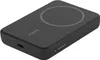 A black Belkin power bank with a wireless charging circle on top. Produktbild-Vorschau