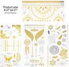 12 Blätter Metallic Temporäre Tattoos Gold Schwarz Silber Produktbild-Vorschau 4