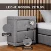 Homestyle4u Noční stolek 47x54x29 do ložnice, šedý, látkový Náhled obrázku produktu 4
