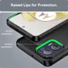 A close-up view of a phone case, highlighting its protective features for the screen and camera. Produktbild-Vorschau
