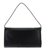 A black clutch bag with a thin strap is shown against a white background. Produktbild-Vorschau