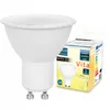 A white LED light bulb and its packaging are shown against a white background. Produktbild-Vorschau
